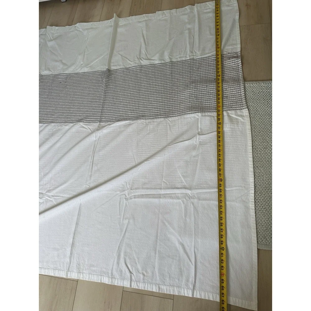New Gray And White Striped Shower Curtain